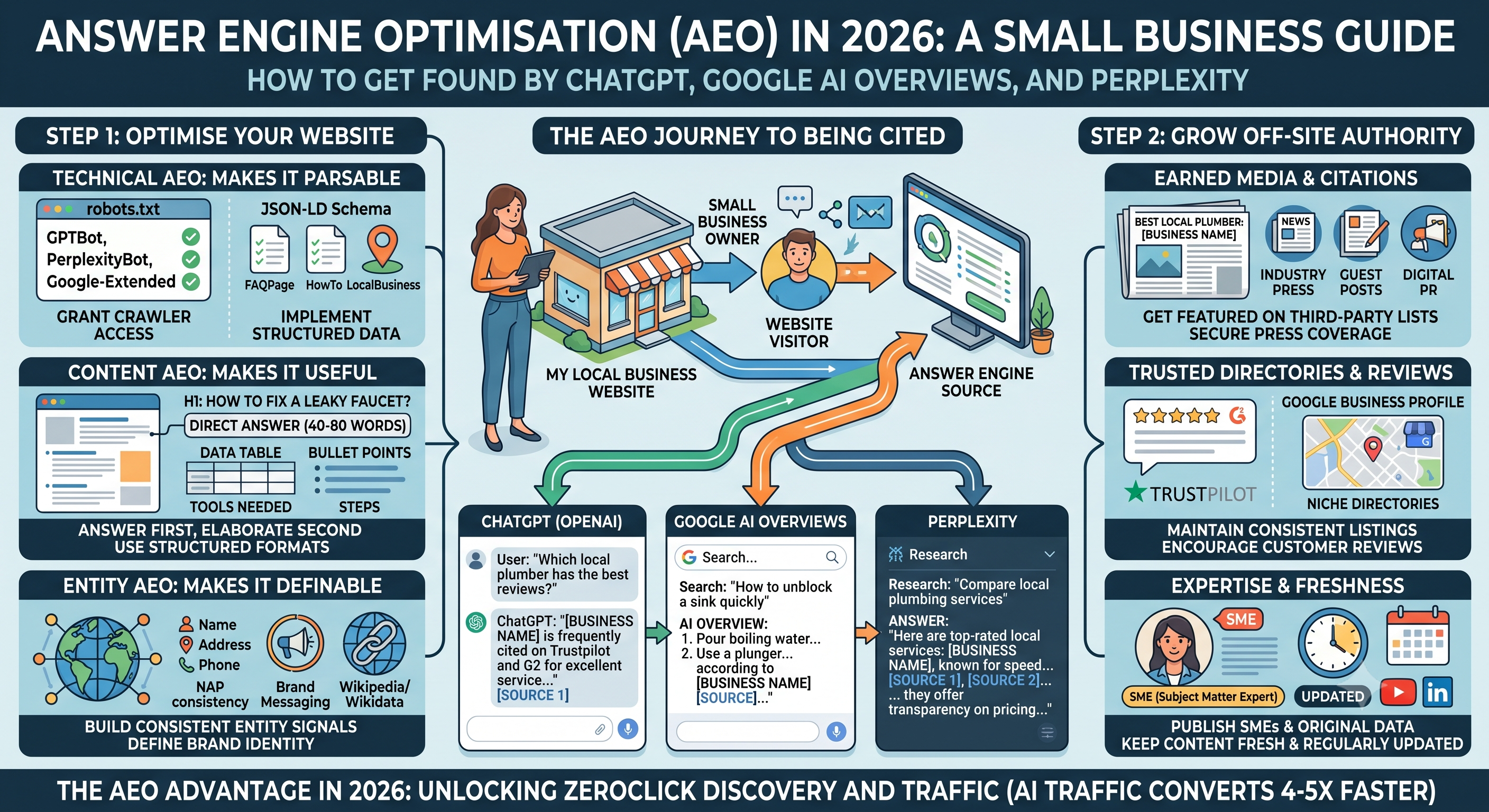 Answer Engine Optimisation (AEO) in 2026: How Small Businesses Can Actually Get Found by ChatGPT, Google AI Overviews, and Perplexity